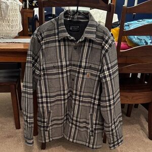 Carhartt Men's Black and White Plaid Shirt Jacket